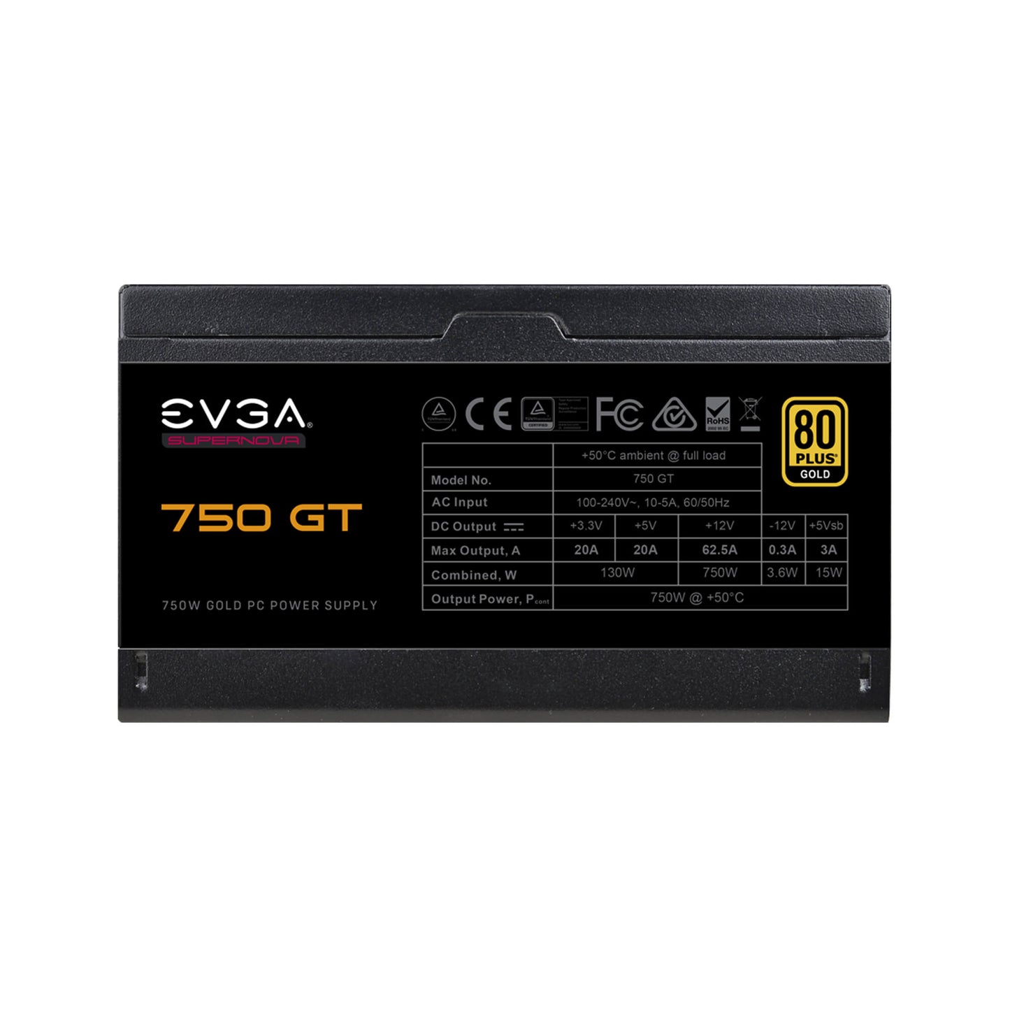 EVGA SuperNOVA 750 GT, 80 Plus Gold 750W, Fully Modular