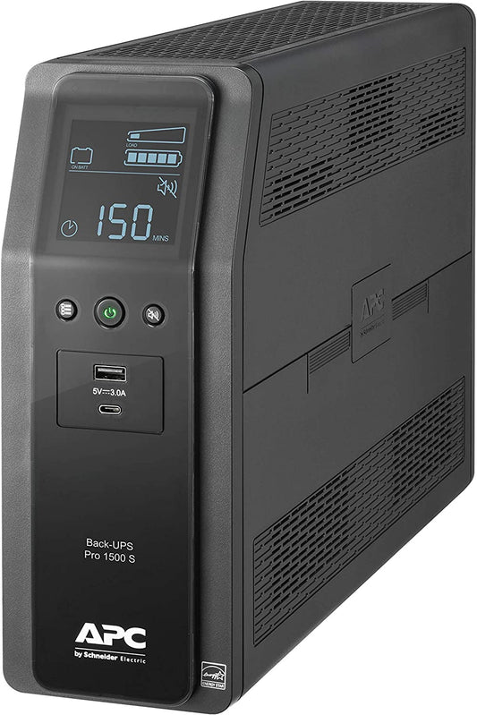 El UPS APC Back-UPS Pro 1500VA 120V es un sistema de alimentación ininterrumpida (UPS) diseñado para proteger su equipo de la falta de energía y los cortes de energía. 