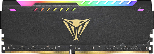 La RAM Patriot Viper RGB W. 8GB DDR4-3200 es un módulo de memoria RAM para computadora de 8 GB de capacidad y con una velocidad de 3200 MHz. 